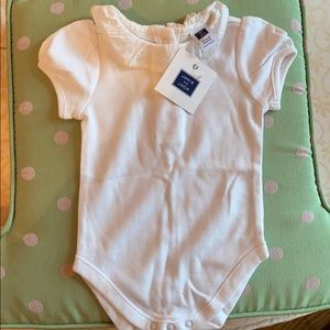NWT Janie + Jack scallop collared white onesie